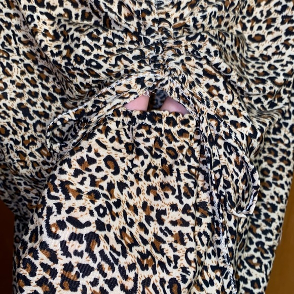 Drawstring Ruched Leopard Dress - Picture 8 of 13